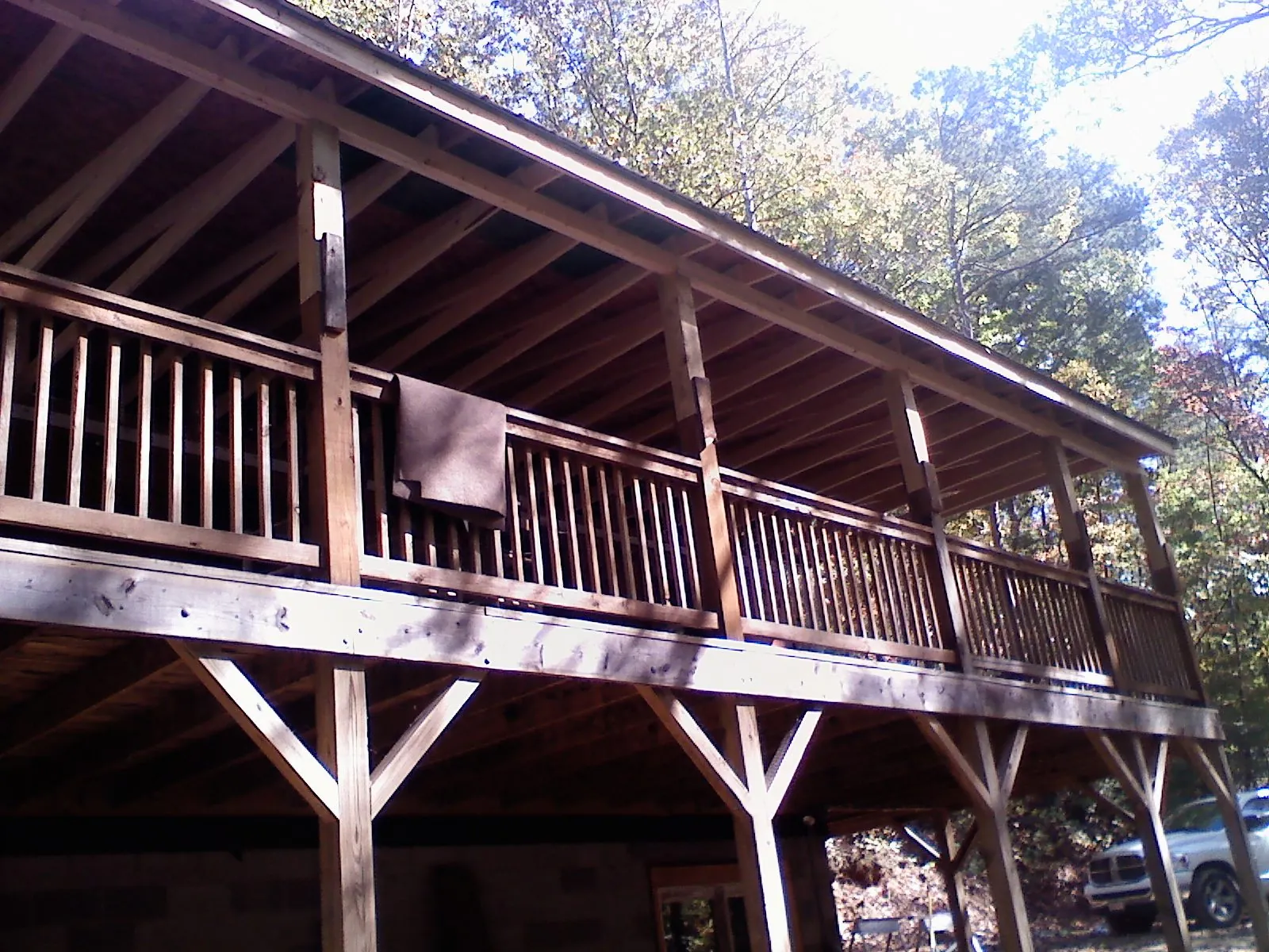 Timber framing under a new elevated porch and deck — Roof Leak Repair in Branchville by Roofing Brothers
